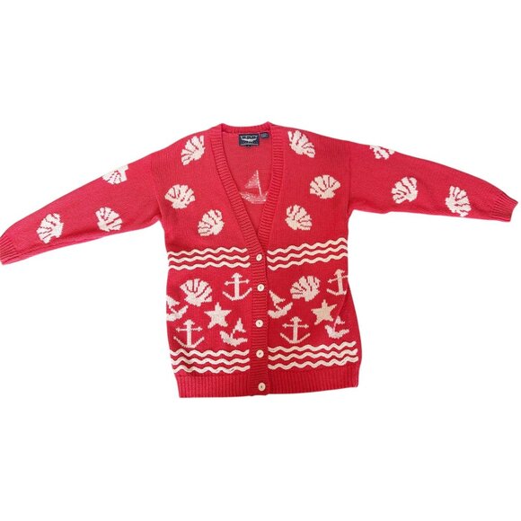 Vintage Best American Clothing Co. Nautical Themed Cardigan Sweater Sz M - Picture 2 of 8